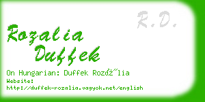 rozalia duffek business card
